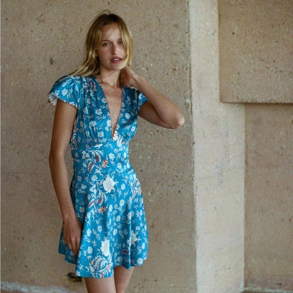 DOEN Dianne dress in azure print BNWT sz XL